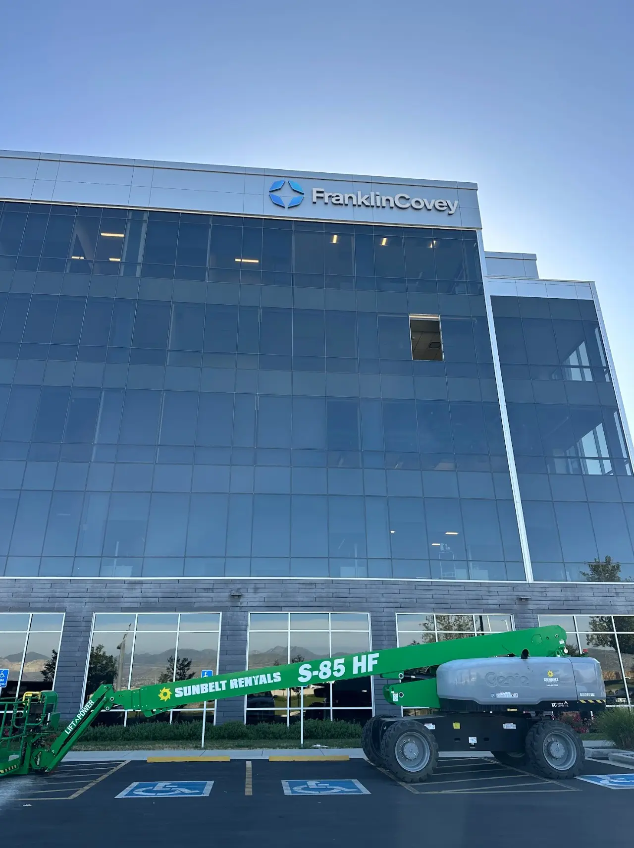 Commercial Curtain Wall Glass Removal in Draper.